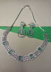 ADIYA JEWLS Silver Plated Diva Bollywood Style Necklace Set