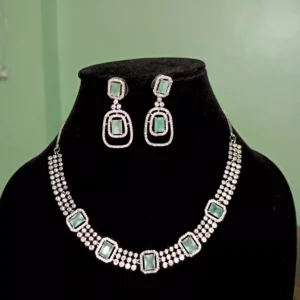 Silver Plated Diva Bollywood Style Necklace Set