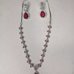 Silver Plated Single AD Necklace Set