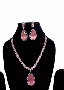 ADIYA JEWLS kundan ad Bollywood style necklace || Baby Pink