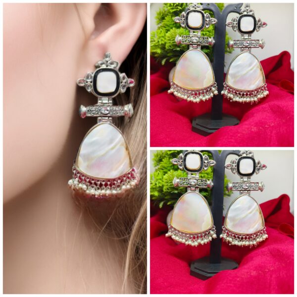 ADIYA JEWLS Griffin Stone-Studded Beaded Jhumka