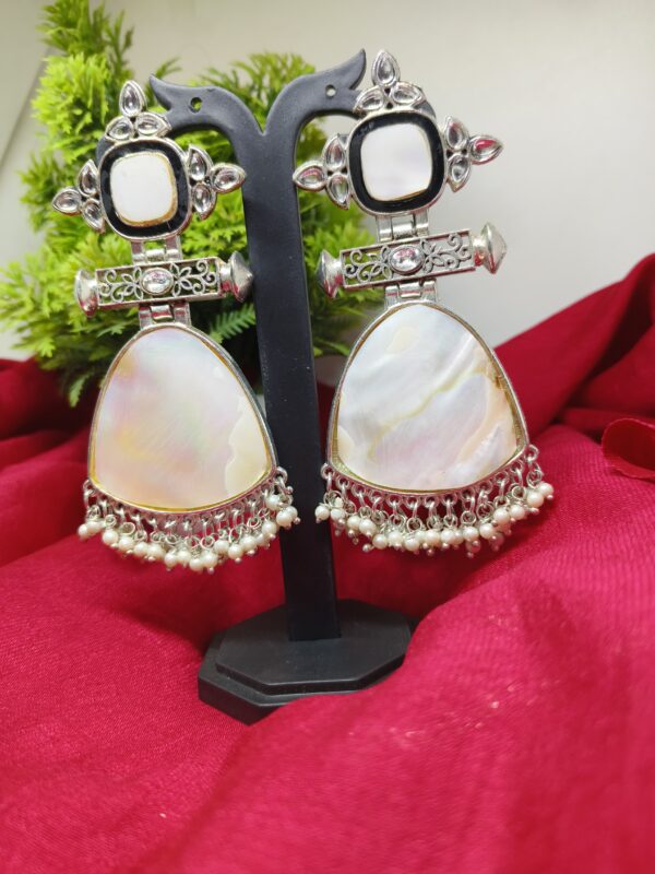 ADIYA JEWLS Griffin Stone-Studded Beaded Jhumka