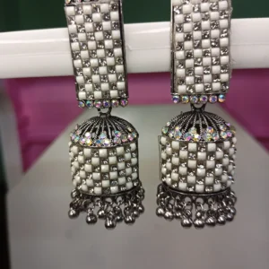 jhumka,white jhumka,as jhumka