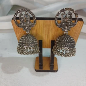 ADIYA JEWLS Oxidised luv birds jhumka