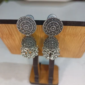 ADIYA JEWLS Oxidised ethnic jhumki