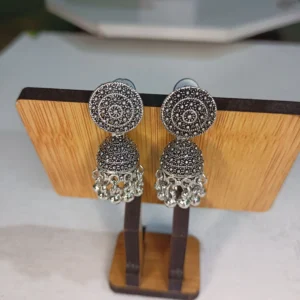 ADIYA JEWLS Oxidised ethnic jhumki