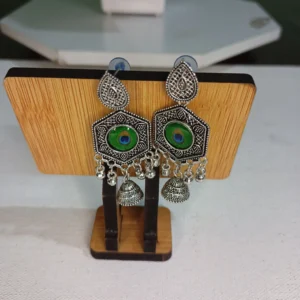 ADIYA JEWLS Oxidised Chand Bali jhumki