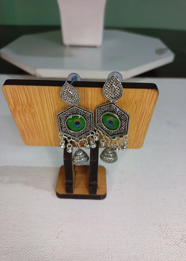 ADIYA JEWLS Oxidised Chand Bali jhumki