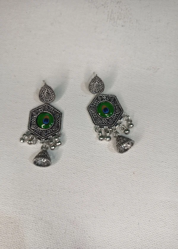 ADIYA JEWLS Oxidised Chand Bali jhumki - Image 3