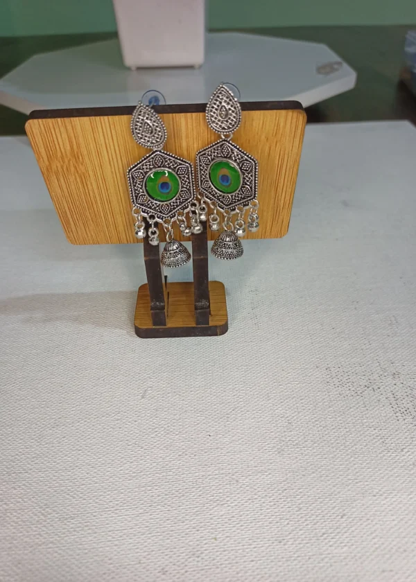 ADIYA JEWLS Oxidised Chand Bali jhumki - Image 2