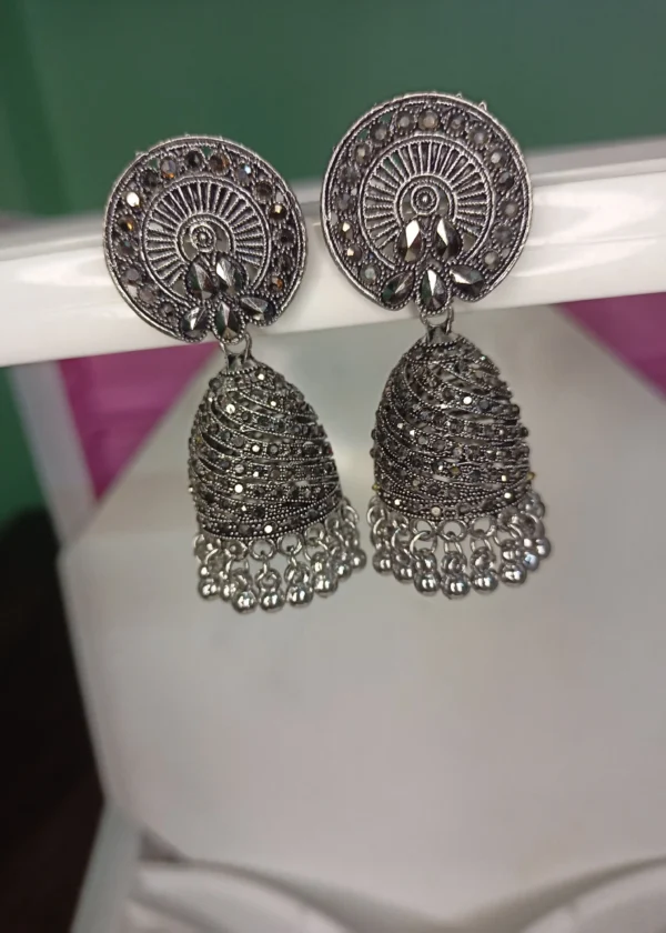 ADIYA JEWLS Oxidised ad jhumka