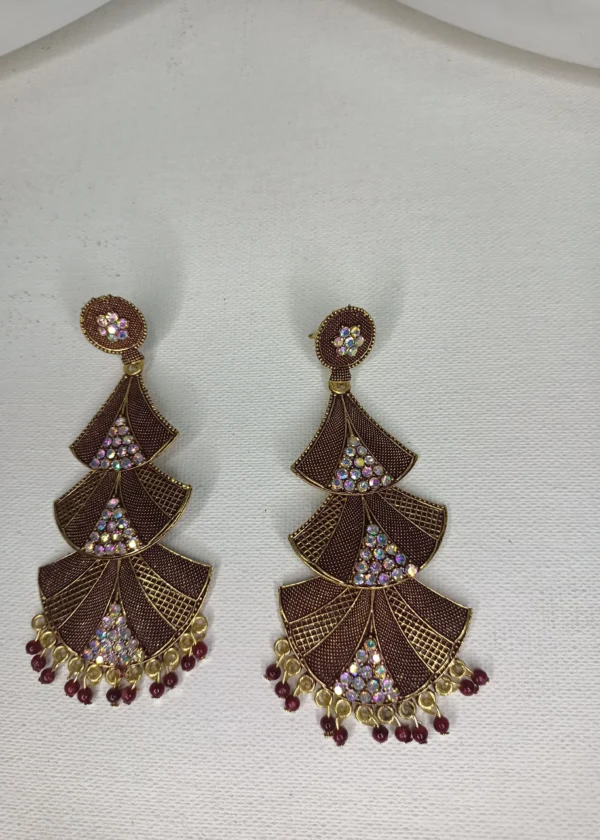 ADIYA JEWLS Rajkot three layer trending earrings - Image 7