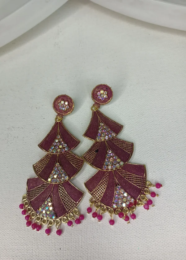 ADIYA JEWLS Rajkot three layer trending earrings - Image 6