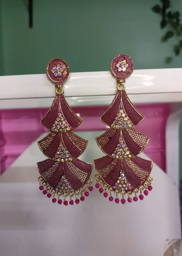 ADIYA JEWLS Rajkot three layer trending earrings