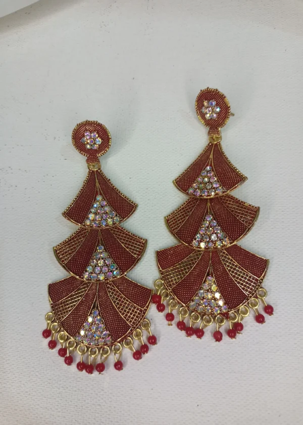 ADIYA JEWLS Rajkot three layer trending earrings - Image 5