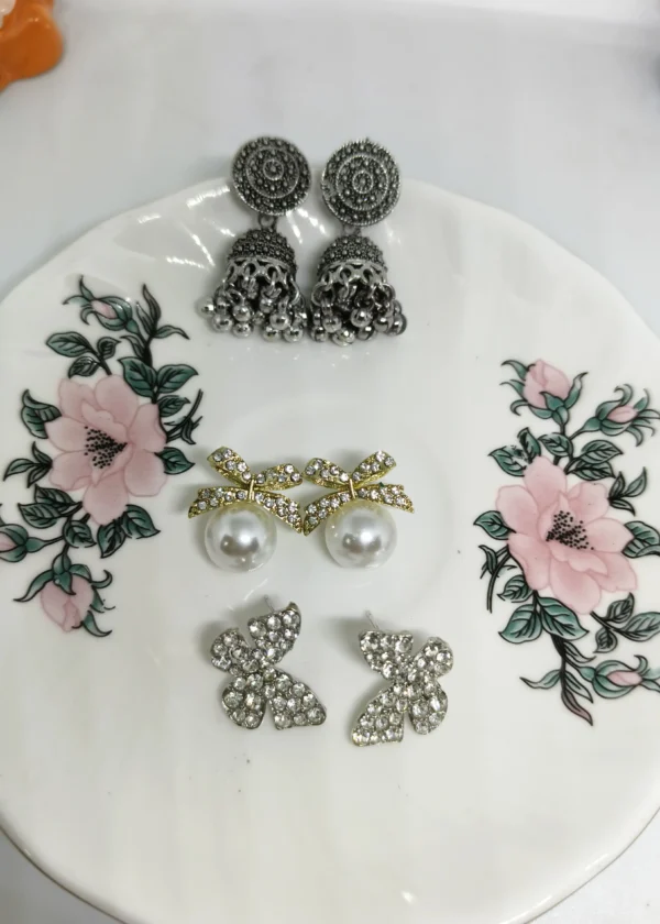 korean earrings,earrings,korean,jhumka,combo