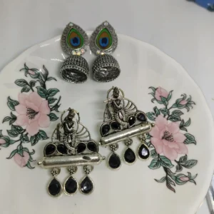 jhumka,earrings,german silver,combo