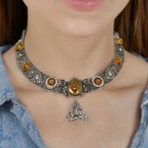 Hosli oxidised choker set