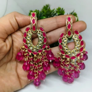 Traditional Indian Kundan Semi Precious Earrings